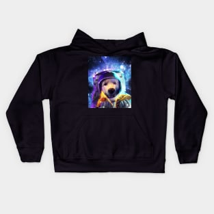 Astronaut Dog Eating Pizza Taco Kids Hoodie